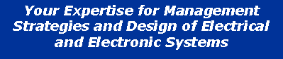 Text Box: Your Expertise for Management Strategies and Design of Electrical and Electronic Systems